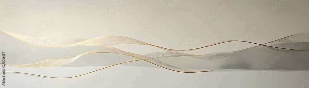 Poster an abstract minimalist art piece featuring flowing lines in soft hues, creating a serene and calming
