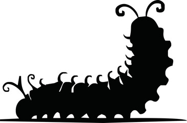 Caterpillar silhouette on white background. Caterpillar icon sign vector illustration design.