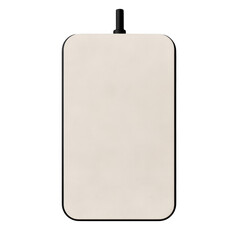 Fototapeta premium Beige Wireless Charging Pad with Rounded Corners and Black Connector