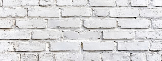 Fototapeta premium Whitewashed brick wall texture, outdoor, daytime, background, design
