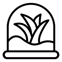 Terrarium Icon in Line Style
