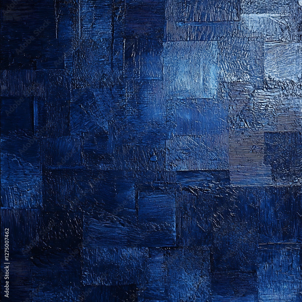 Poster an abstract representation of deep blue textures creates a visually striking canvas. the intricate p