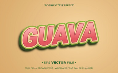 Guava 3d Editable text effect vector