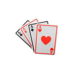 a 3D icon render of playing cards on white background