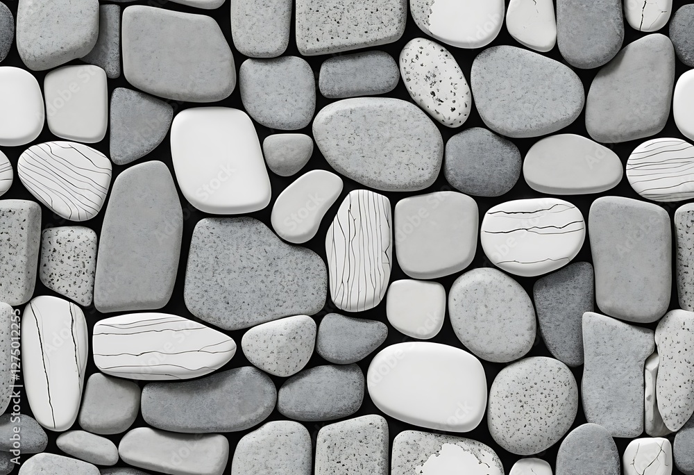 Poster monochrome stone arrangement, an abstract pattern with smooth texture