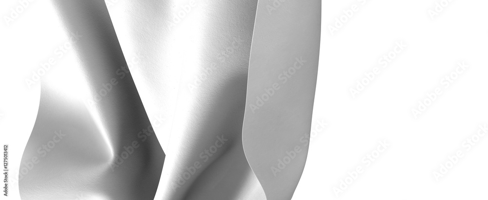 Leinwandbilder A close-up of a gray fabric drape with smooth, flowing lines. The texture is soft and the light plays across the surface, creating subtle highlights and shadows.