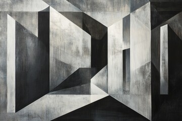 Fototapeta premium Abstract grayscale city painting, urban texture, interior design