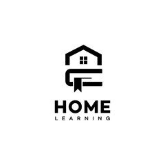 Home Learning Logo Design Book House Education Symbol