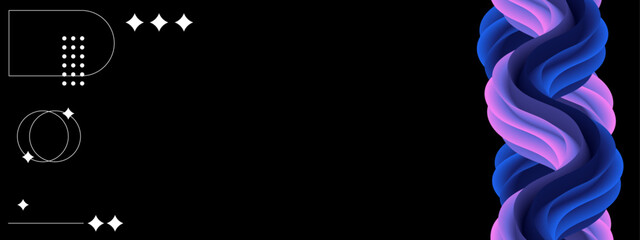 Liquid Color Background Waves Modern 3D Style on Purple Tone