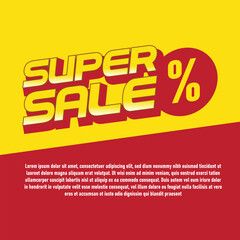 Super sale template with discount coupon. Sticker with promotional offer. Final sale and great discount offer sticker design on white background.