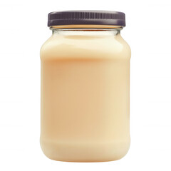 Clear Glass Jar Holding Creamy Purple Condiment