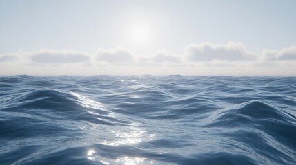 Obraz premium Gentle Ocean Waves Under a Cloudy Sky