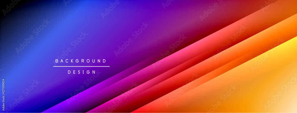 Poster Colorful gradient with lines made of shadow and light. Creative background