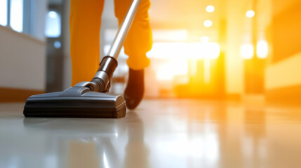 A close-up view of a vacuum cleaner in action, symbolizing cleanliness and a well-maintained home environment.