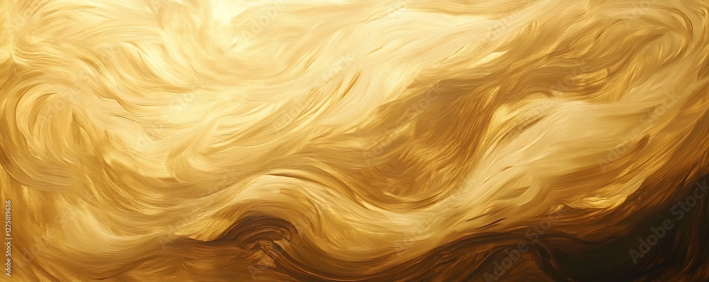 Poster this abstract image features swirling golden hues, creating a captivating texture that evokes warmth