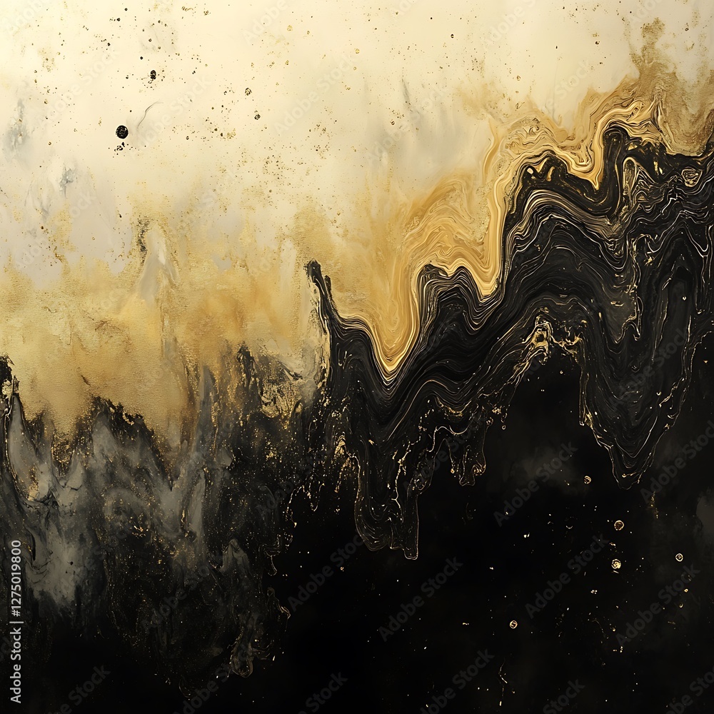 Poster this abstract image showcases a stunning blend of gold and black tones, creating a captivating visua