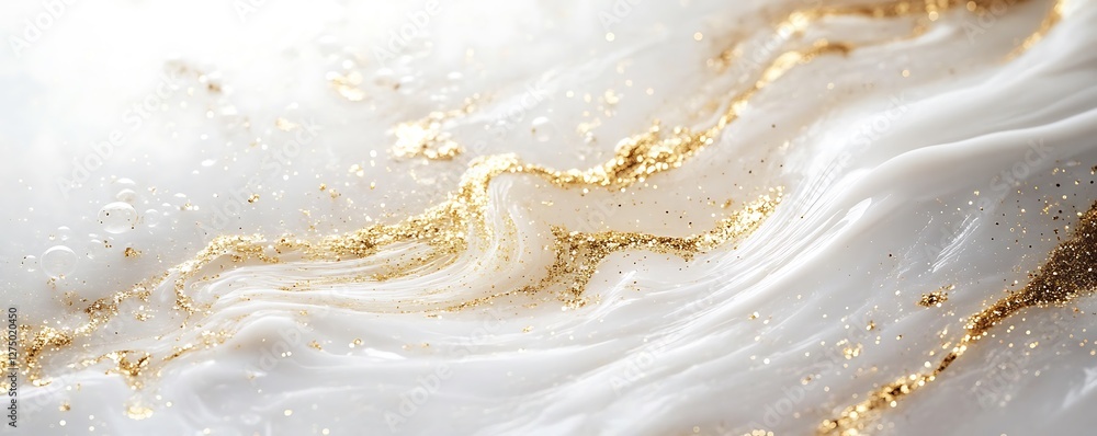Aufkleber this elegant image features a smooth surface with swirling white and gold patterns, perfect for use 