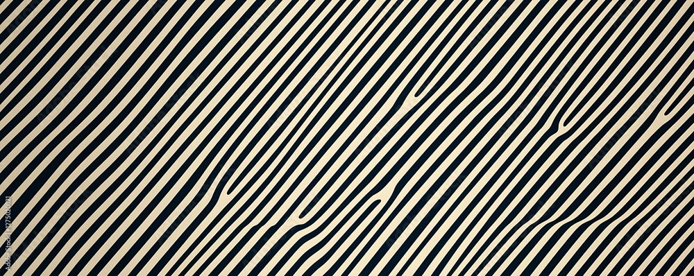 Poster this image features an abstract pattern with alternating black and white stripes, creating a visuall