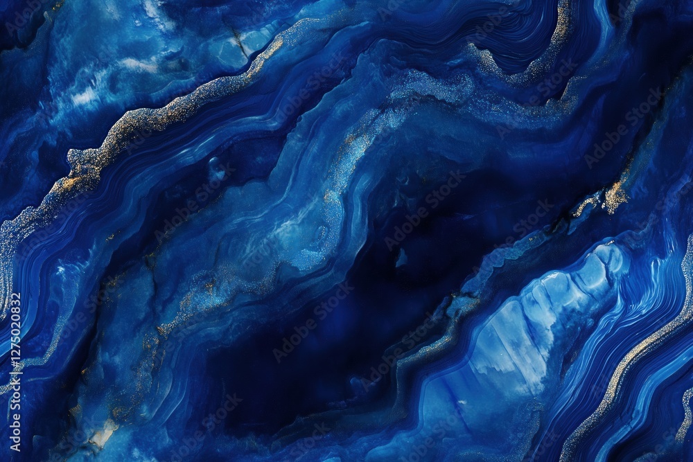 Poster seamless lapis lazuli blue agate stone with intricate patterns and textures, showcasing various shad