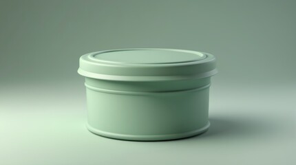 Minimalist Green Container with Lid on Gradient Background