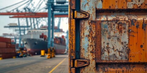 Rusty container highlighting declining international trade and cooperation