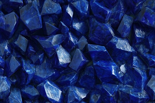 Seamless Lapis Lazuli vibrant blue lapis lazuli crystals, showcasing their natural facets and rich color.