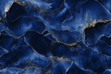 Seamless Lapis Lazuli dark blue agate stone with natural wave patterns and golden veins, showcasing its unique texture and color variations.