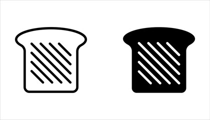 Bread sliced bakery icon set, bread loaf and bread slices icon on white background