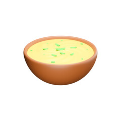 a 3d icon render mashed potato 