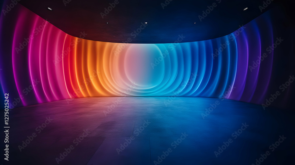Poster a vibrant abstract background featuring smooth waves of colorful light creating a captivating visual