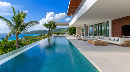 Fototapeta premium Ultra-Modern Seaside Mansion Paradise
