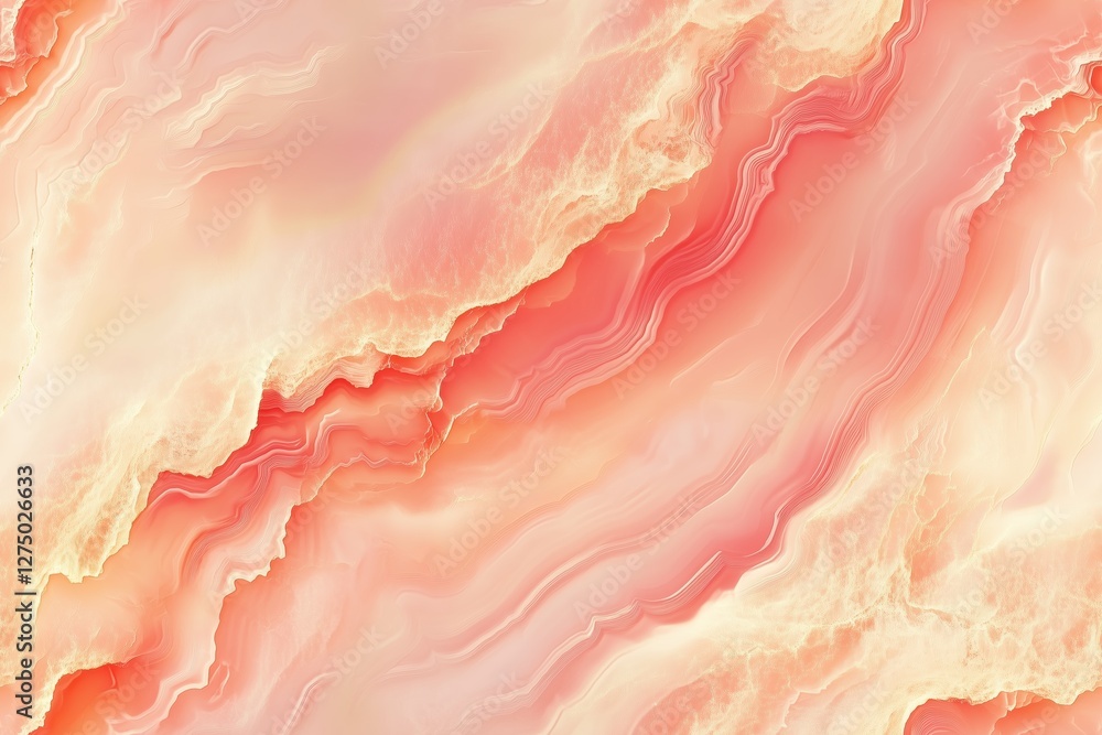 Poster seamless persian agate beautiful abstract background featuring soft, flowing waves of pink and cream