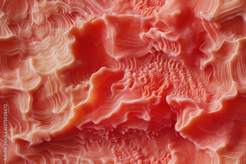 Poster seamless red coral abstract close-up of textured coral-like formations in shades of pink and red, sh
