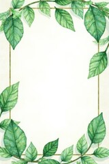 Elegant Botanical Frame with Delicate Greenery and a Soft Background Ideal for Invitations, Announcements, and Other Designs