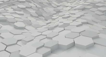 Fototapeta premium White Hexagonal Pattern Background With Copyspace
