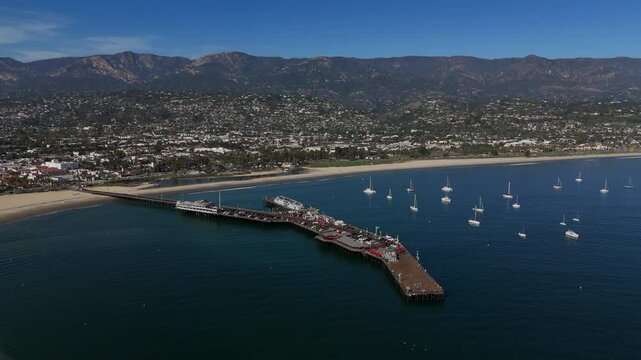 Aerial View of Stearns Wharf, Santa Barbara, California