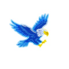 Obraz premium Glowing Neon Blue Eagle Illustration with Spread Wings