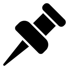 Push Pin Icon in Solid Style