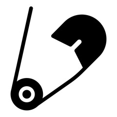Safety Pin Icon in Solid Style