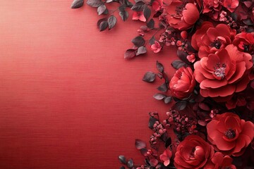 Valentine's Day Background Description Flowers: Decorated with roses or other romantic flowers