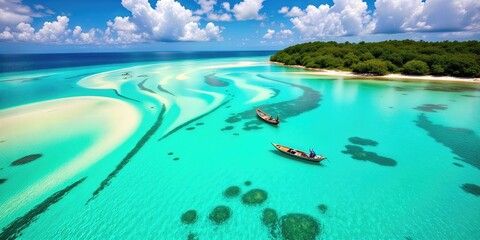 Swirling Sandbars in a Shallow Lagoon