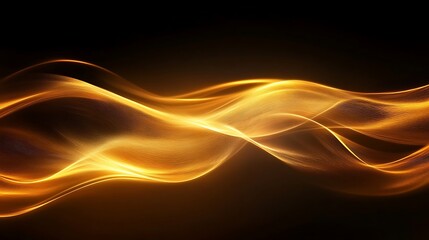 A stunning abstract background featuring flowing golden waves over a dark backdrop, ideal for creative projects, digital art, or as a striking wallpaper element.