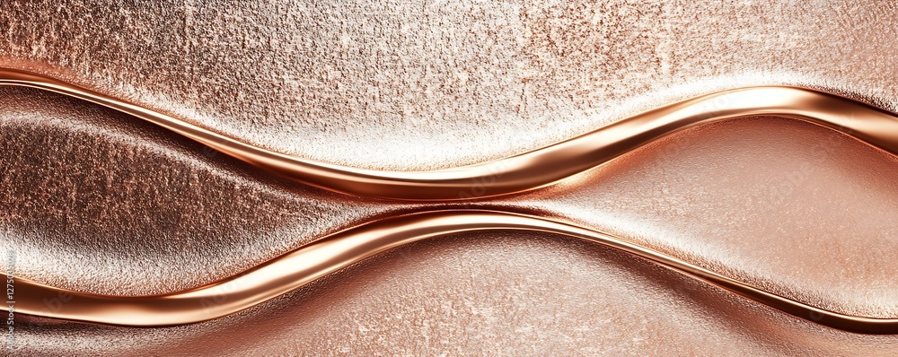 Poster a stunning abstract background featuring wavy lines in copper tones. this elegant design adds sophis
