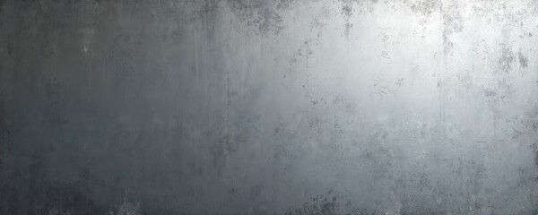 Brushed grunge metal surface with light gradient and scratches. Industrial grey steel texture background with copy space for banner ads, metallurgy, armoring or foundry themes.