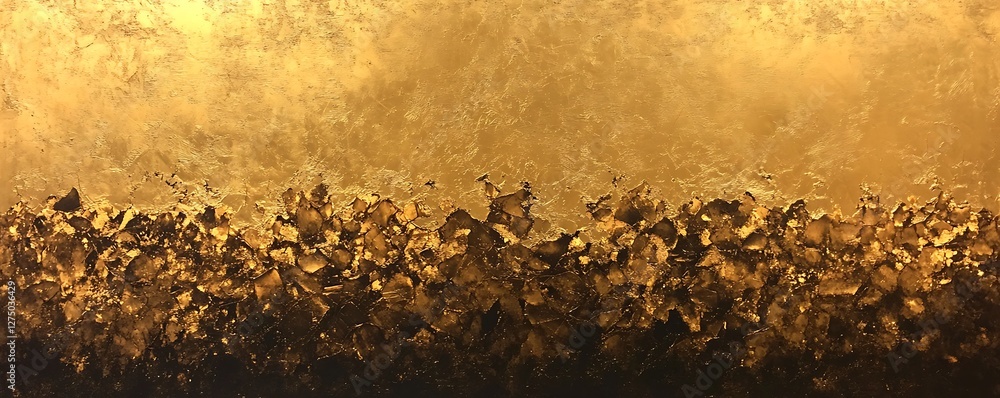 Poster a stunning abstract image showcasing layers of golden hues and textures, perfect for art enthusiasts