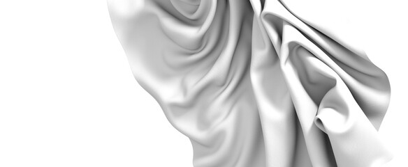 Abstract background with white fabric draped over a white surface. Perfect for minimalist design...