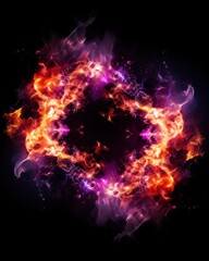 Fire bursts from swirling plasma abstract background. Use science, energy