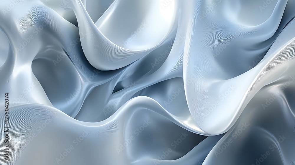 Poster a stunning image of flowing blue fabric, showcasing the intricate patterns and textures that create 