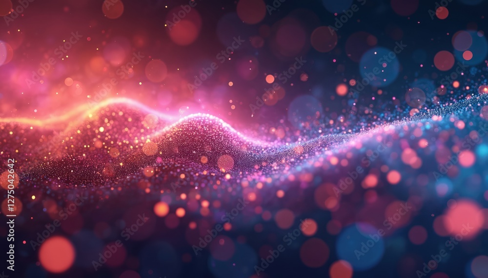Poster vibrant abstract tech big data background. digital data flow motion and storage. blockchain technolo