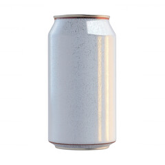 Off-White Aluminum Beverage Can with Reddish-Brown Detailing